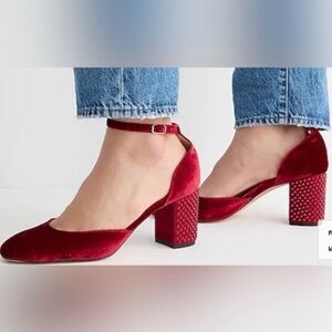 J. Crew Maisie Velvet Studded Heels